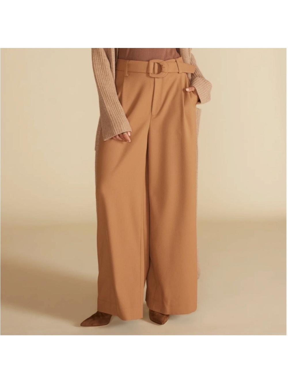 The Amour Vert Victoire Wide Leg Pants in Camel - SZ 6